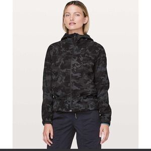 Lululemon Pack it Up Black Camo Hooded Shell Jacket